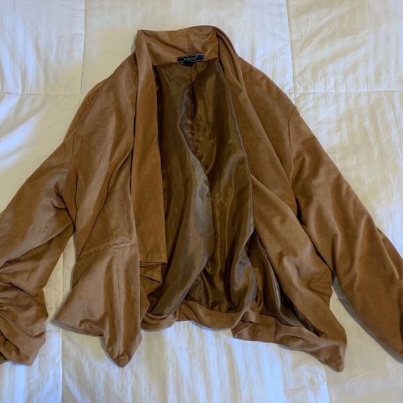 Poetry Jackets & Blazers - POETRY Faux Suede Caramel Jacket | Size Large